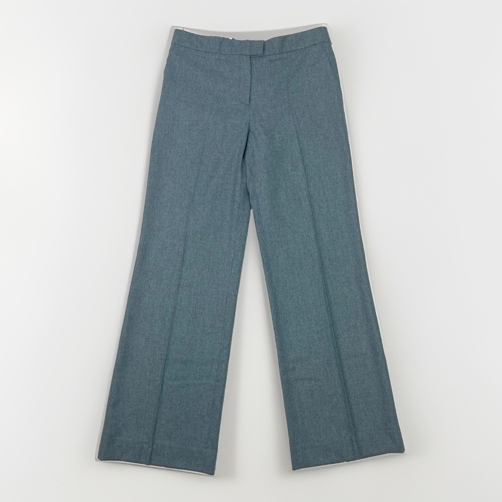 Anna Molinari Pants VTG Blue Wool Cashmere IT 44 US 30x31 Wide Leg Italy
